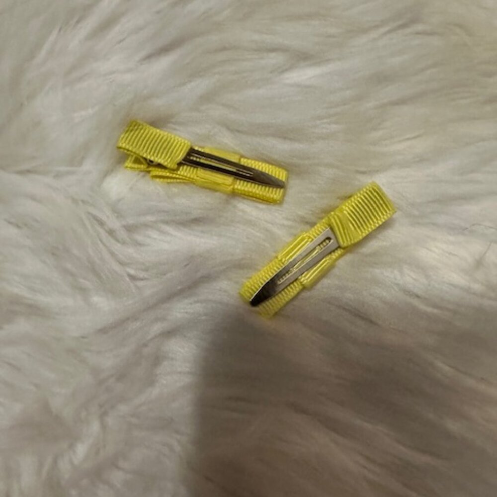 SET of 2" Yellow Tuxedo Bow 7783 Handmade NWT Boutique - Picture 2 of 2